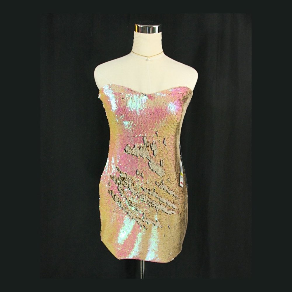 Nwt As U Wish Reversable Sequin Strapless Party M… - image 2